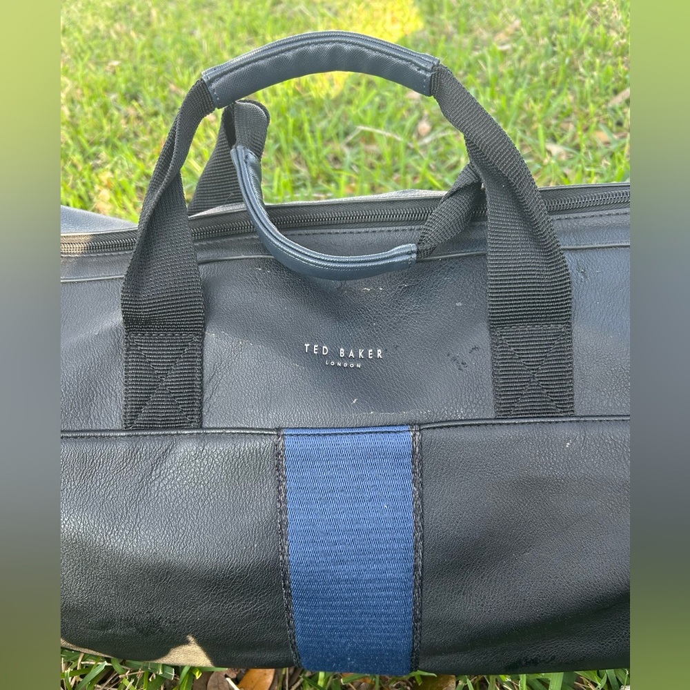 Ted Baker Black Duffel Bag with Blue Stripe - Picture 2 of 8